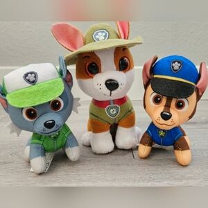 Paw Patrol Plush Chase Rocky Tracker Sold As A Set